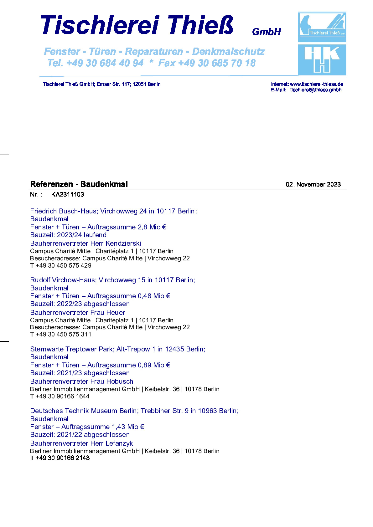 Vorschaubild von Dokument: Referenzliste Baudenkmale
